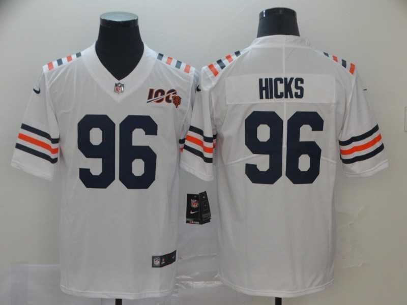 Nike Bears 96 Akiem Hicks White 2019 100th Season Alternate Classic Vapor Untouchable Limited Jersey,We sell and wholesale Nike Bears 96 Akiem Hicks White 2019 100th Season Alternate Classic Vapor Untouchable Limited Jersey on line form chian!